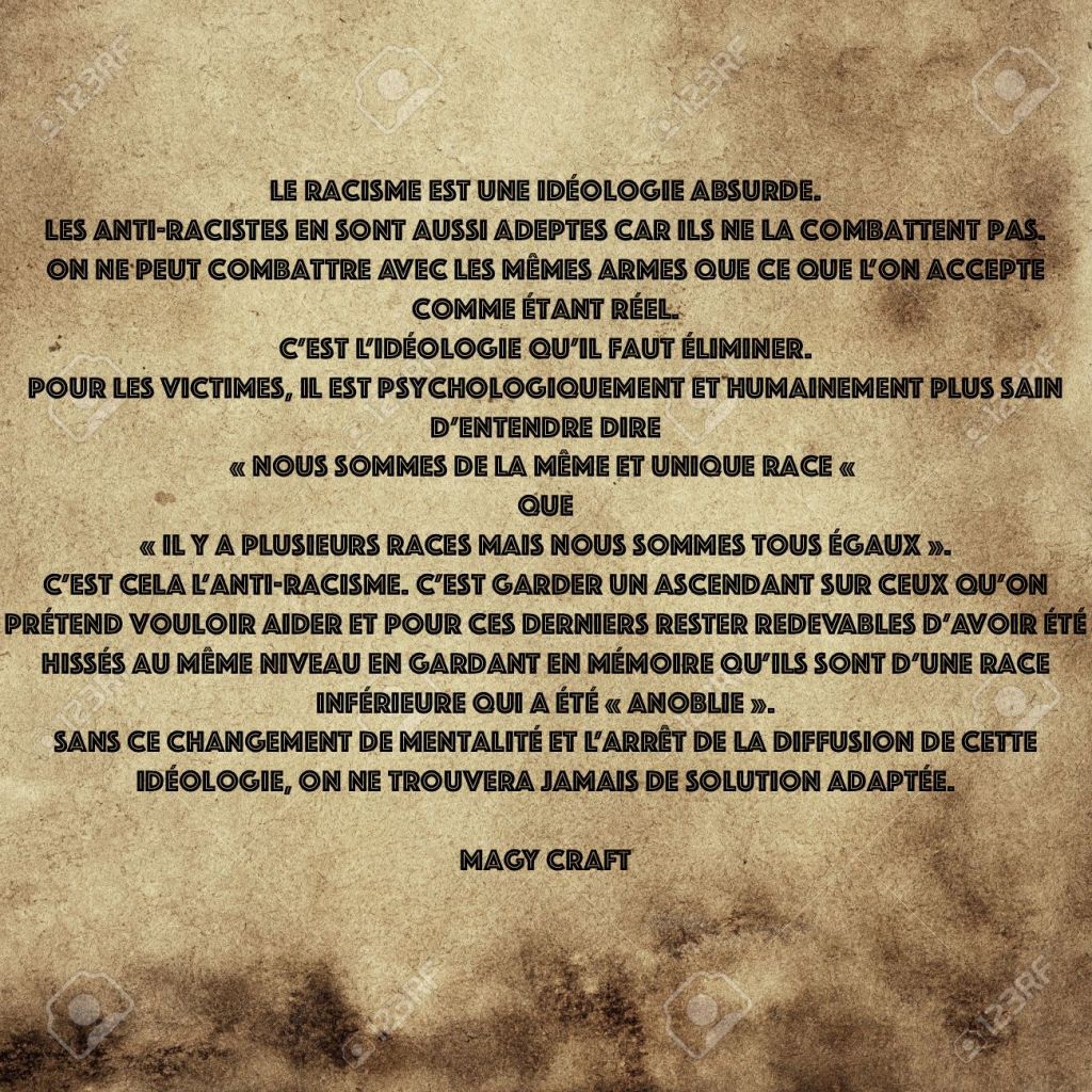 Cesser la diffusion de l&rsquo;idéologie du&nbsp;racisme
